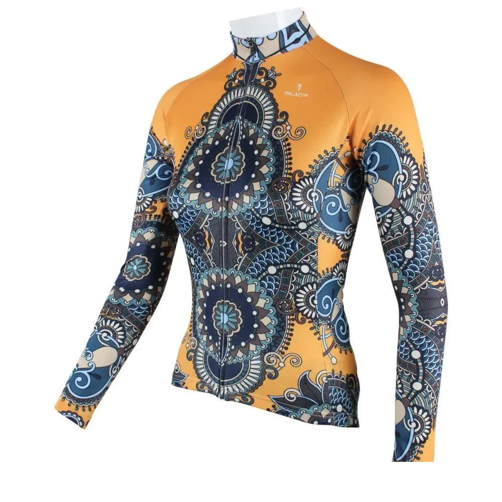 Cycling Jersey Sets Sets Wholesale Yellow Robe Womens Winter Cycling Jersey Sportswear Long Sleeve Wear Bicyle Clot Drop Delivery Spor Dh7Jt