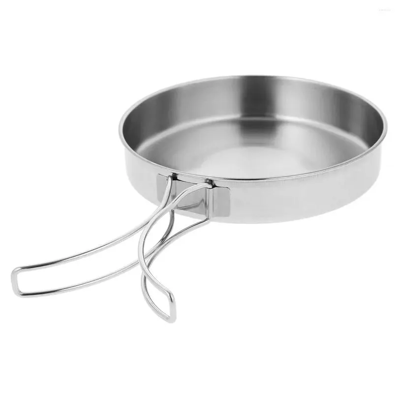 Pans Cooking Utensils Outdoor Pan Travel Portable Griddle Folding Frying Stainless Steel