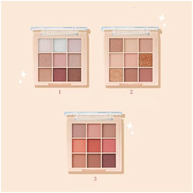 Eye Shadow Eye Shadow Nine-Color Eyeshadow Palette Net Red Live Earth Color Pearly Matte Glitter Shiny Pigments Drop Delivery Health B Dhek7