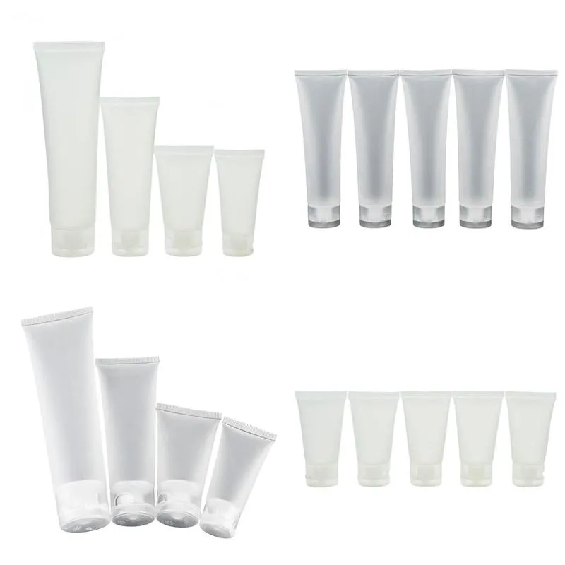 Other Makeup Wholesale- Travel Empty Clear Tube Cosmetic Cream Lotion Containers Refillable Bottles 20Ml/ 30Ml/ 50Ml/ 100Ml 5Pcs/Lot D Dht8P