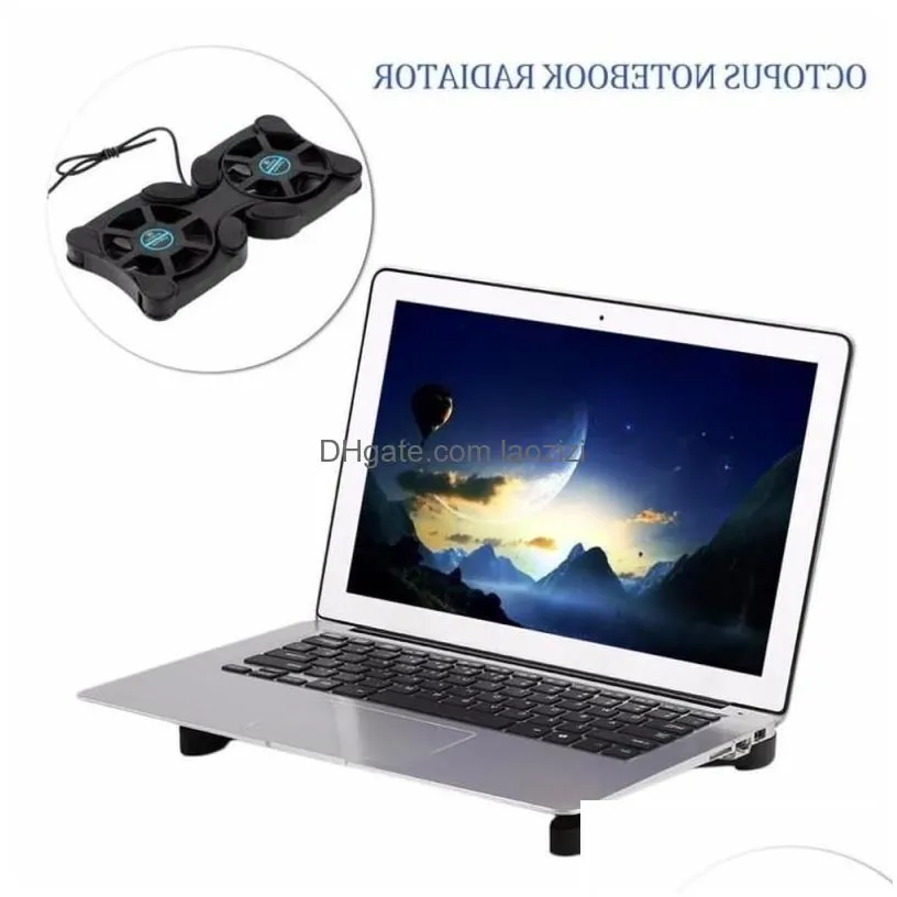 laptop cooling pads 2 usb port mini octopus fan cooler pad folding coller wholesale store npner drop delivery computers networking com