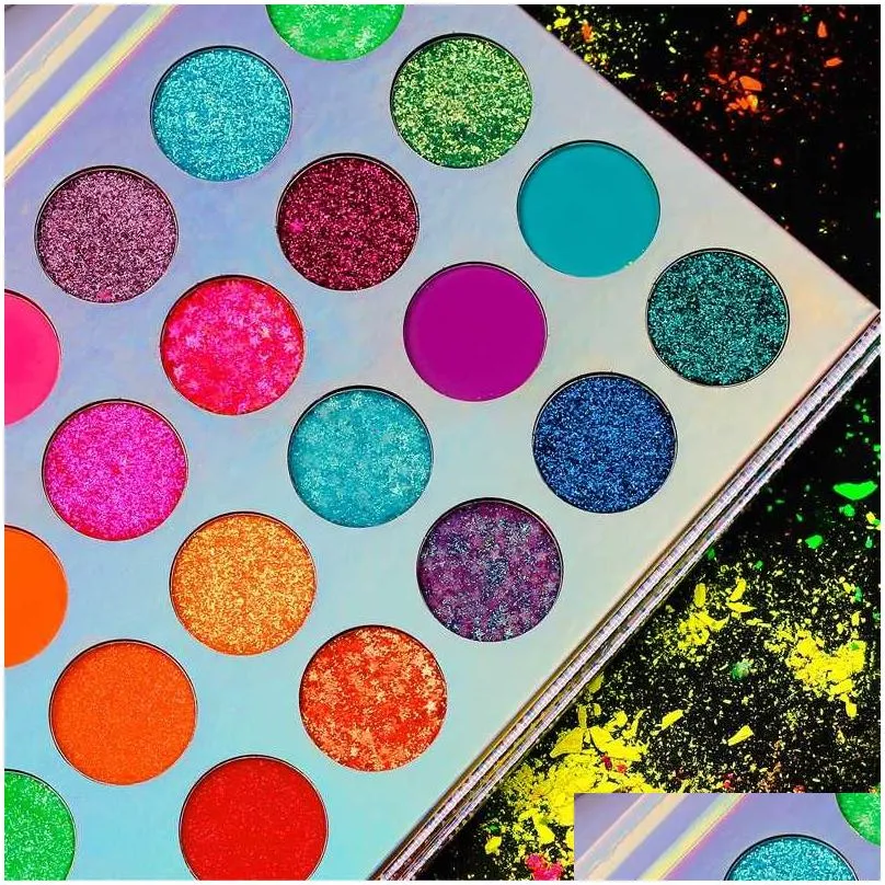 Eye Shadow 24 Colors Eyeshadow Palette Matte Sequins Glow Bright Eye Shadow Pigment Fluorescent Makeup Cosmetics Drop Delivery Health Dhx3M