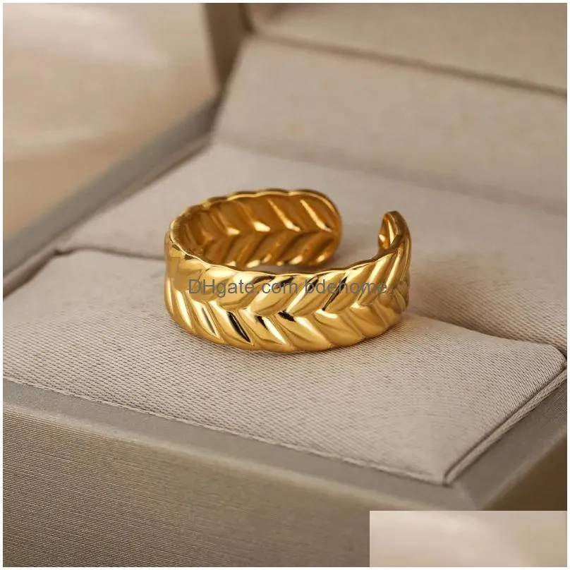 Couple Rings Snake Rings For Women Men Stainless Steel Gold Sier Color Finger Ring Vintage Gothic Homme Aesthetic Jewelry Anillos Muje Dhxip