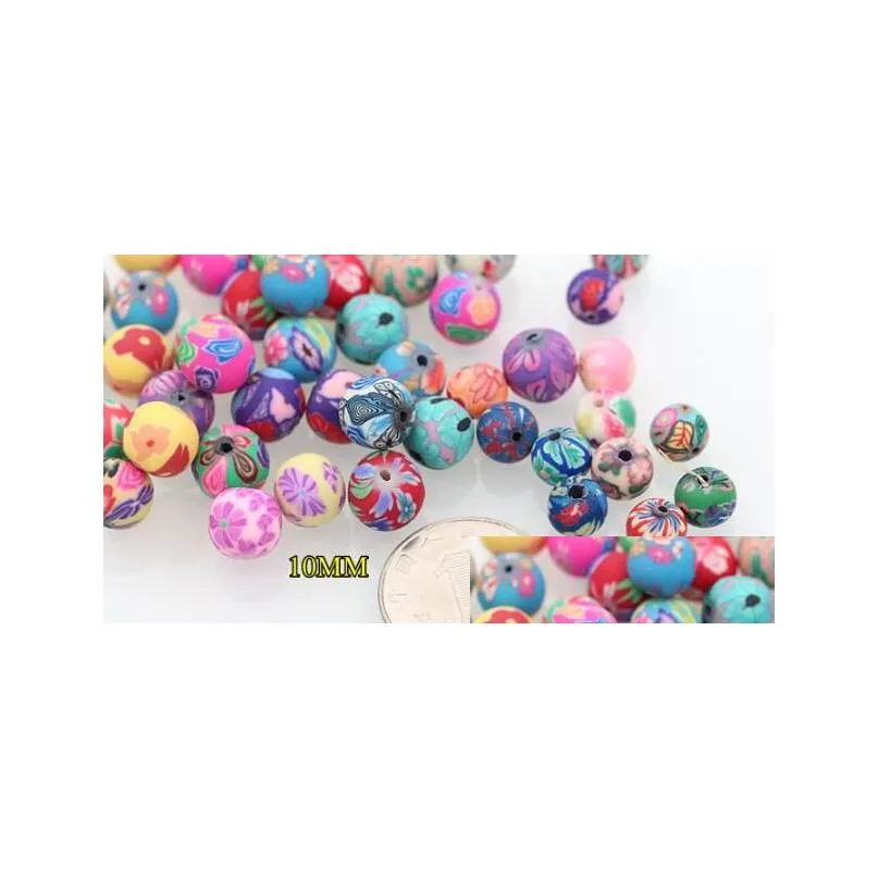 Ceramic, Clay, Porcelain Polymer Clay Beads Mixed Color 10Mm Jewelry Fittings Loose Fit Bracelet Necklace 200Pcs/Lot Drop Delivery Jew Dhtgi