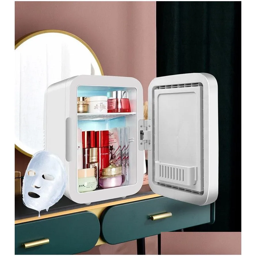 4L Cosmetics Fridge Mini Frigde LED Light Makeup Mirror Beauty Refrigerators Skincare Refrigerator For Home Car Travel Portable