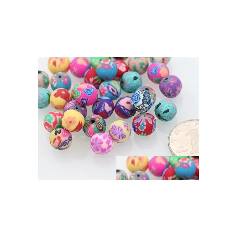 Ceramic, Clay, Porcelain Polymer Clay Beads Mixed Color 10Mm Jewelry Fittings Loose Fit Bracelet Necklace 200Pcs/Lot Drop Delivery Jew Dhtgi