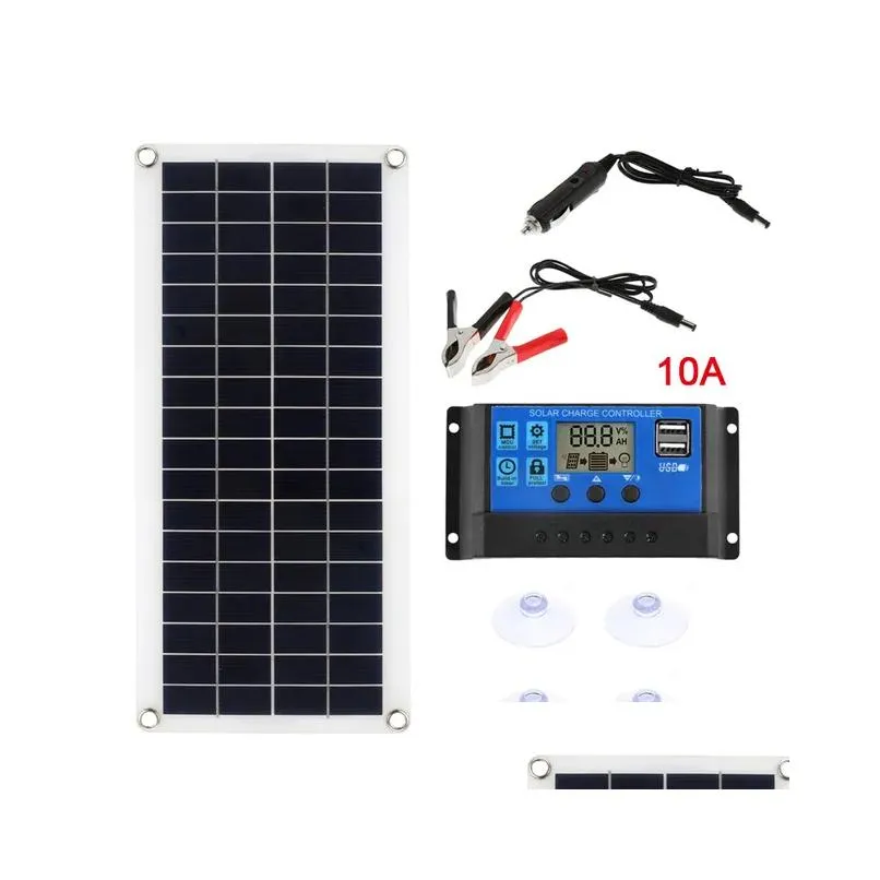 Waterproof Car Solar Panel Kit 30W 100W 300W 12V USB Charging Solar Board With Controllerfor for Marine RV Boat