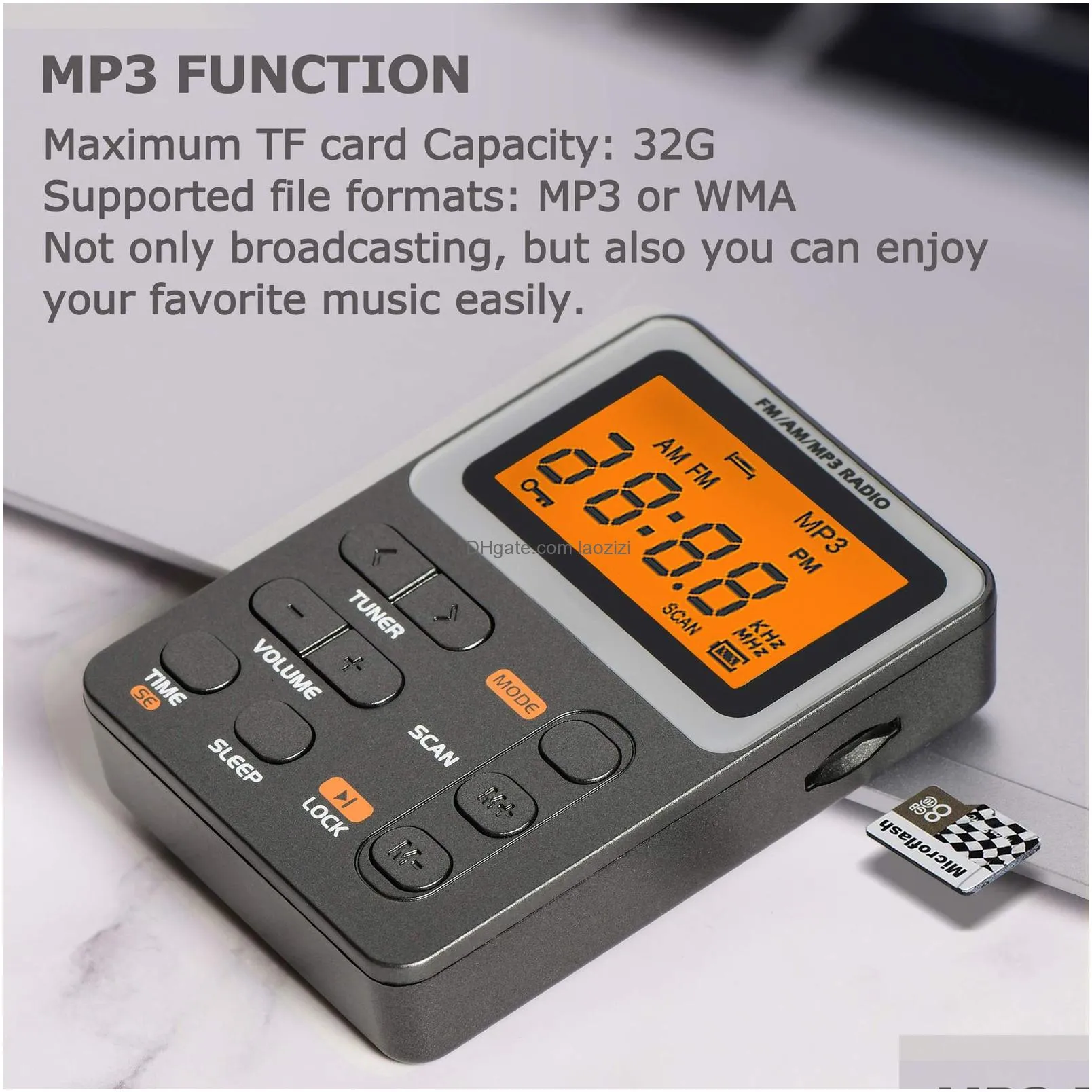 radio portable with earphone amfm pocket receiver rechargeable battery mini digital walkman for walking 230331