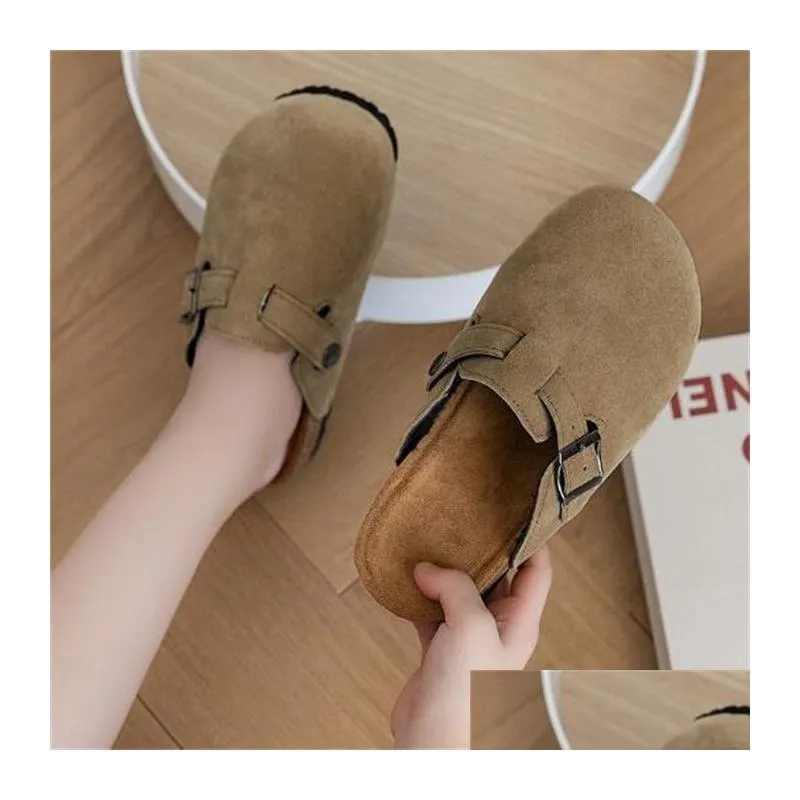 Designer kids Cork Flat Slippers Fashion Leather Slides Boys Girls Beach Sandals Clogs Bag Head Non-slip Children Casual Shoes