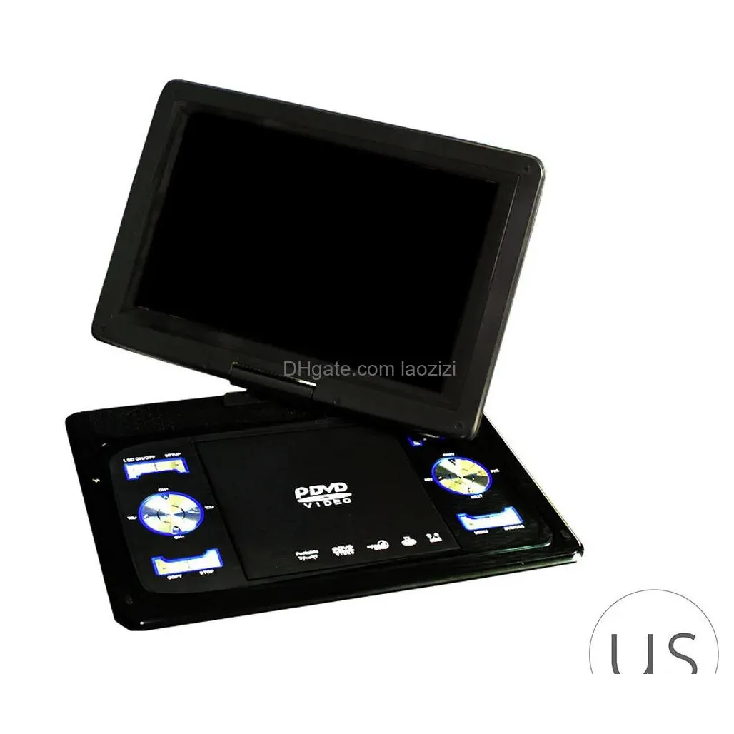 dvd vcd player 13 9 inch portable home car cd game tv usb swivel screen with remote controller us au eu media 230327