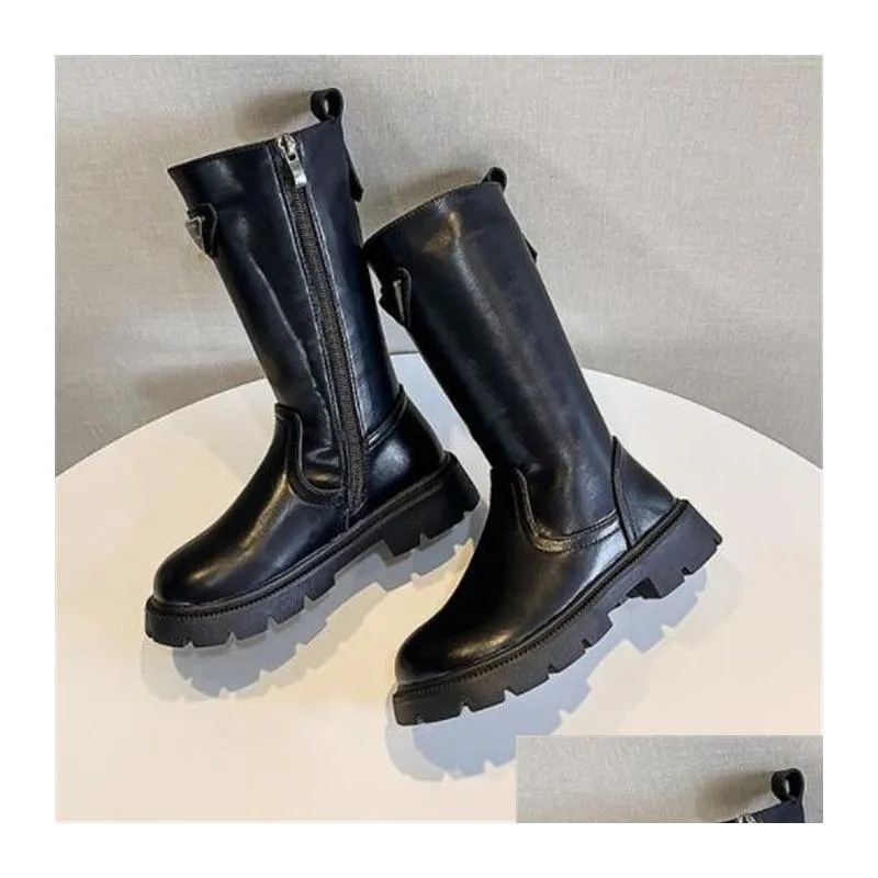 Outdoor Kids Girl Boots Designer Shoes Rubber Outsole Pu Fashion Martin Ankle Boot Luxury Children High Boots