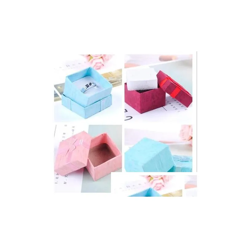 Jewelry Boxes High Quality Jewelry Storage Paper Box Mti Colors Ring Stud Earring Packaging Gift For 4X4X3 Cm 120Pcs/Lot Drop Delivery Dhg5W