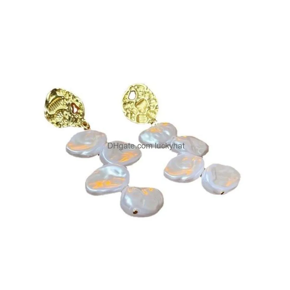 Charm Furious Sister-In-Law Chen Shutings Same Baroque Style Pearl Fashion Light Premium Earrings Drop Delivery Jewelry Earrings Dhmso