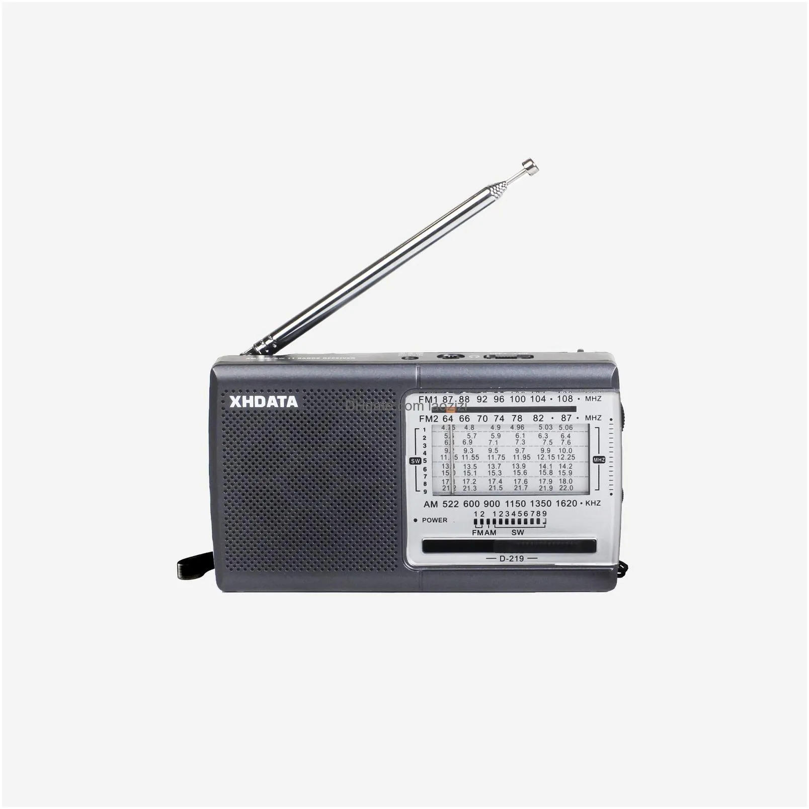 radio xhdata d219 fm portable am sw 19 11 bands receiver high sensitivity shortwave pocket ser earphones jack 230719