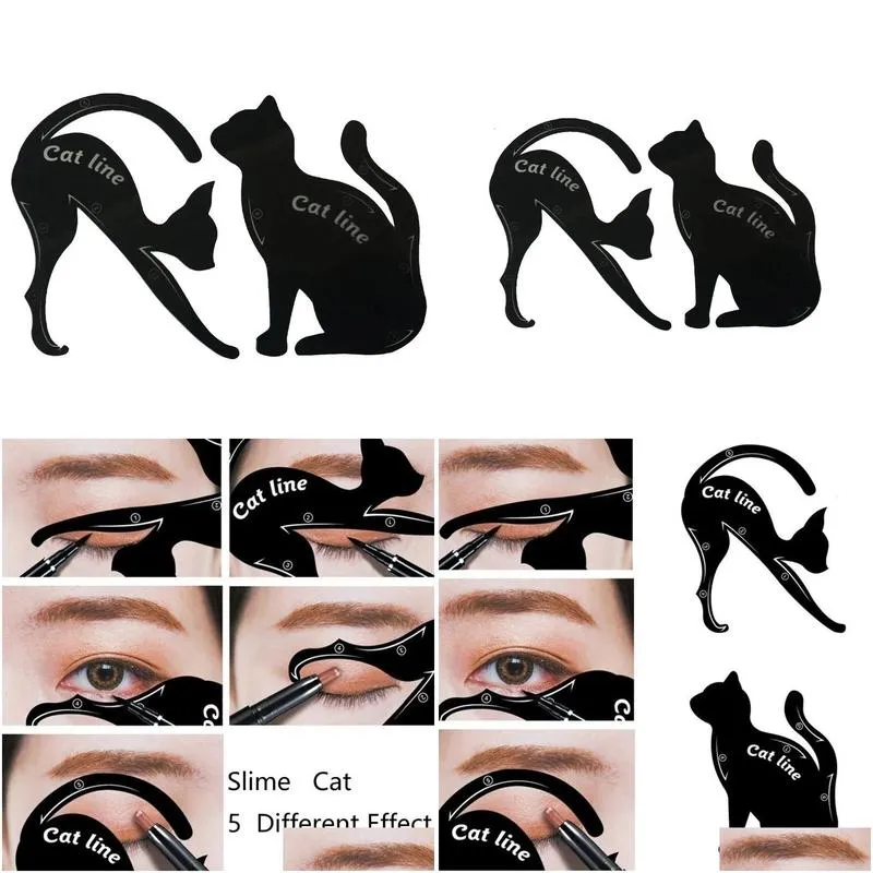 Makeup Tools Sdotter Eye Makeup Tools Eyeliner Card Cat Line Eyes Template Shaper Model Easy To Make Up Cat Line Stencils Eyeliner Stencils B