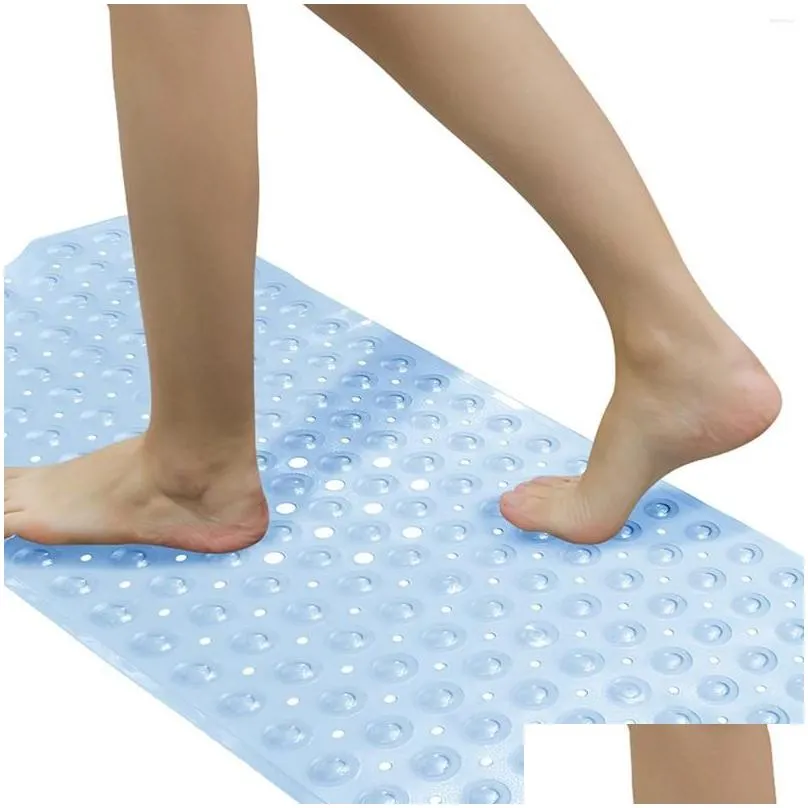 Bath Mats Machine Washable Extra Long Non Slip Safety Soft Floor Mat Quick Dry For Shower Home PVC With Suction Cups Bathtub