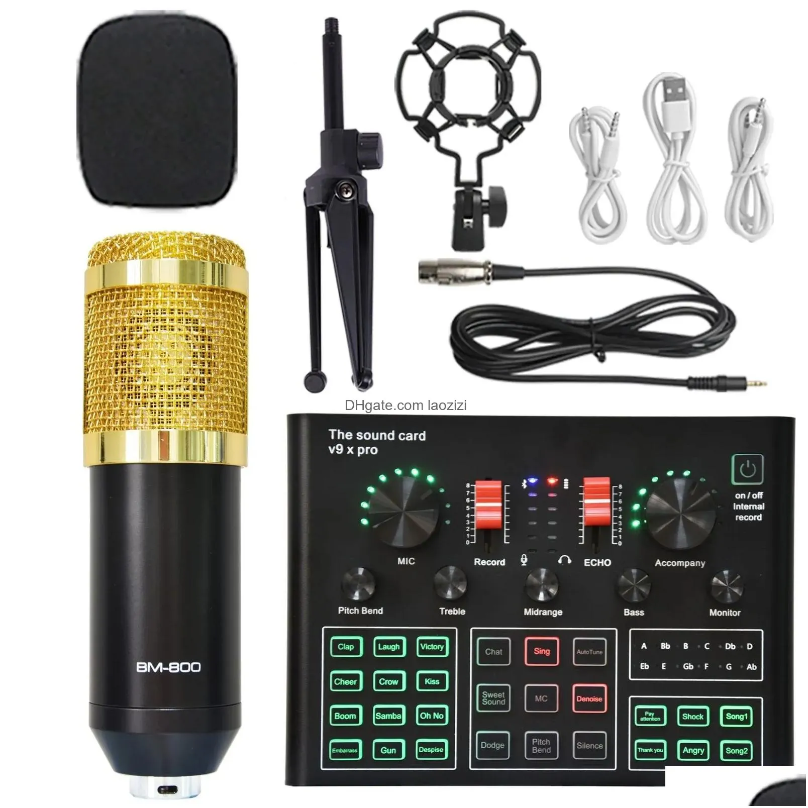 other av accessories the sound card v9xpro can be connected to a computer phone headset microphone for recording live broadcasting and singing origin