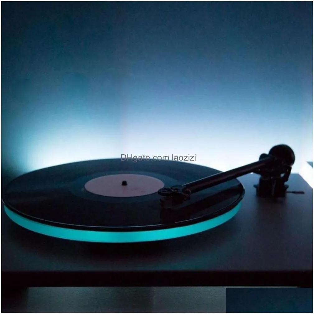 other av accessories 1set standard6080mm vinylglow record player turntable key led record rgb24 decoration player g9z0 221114