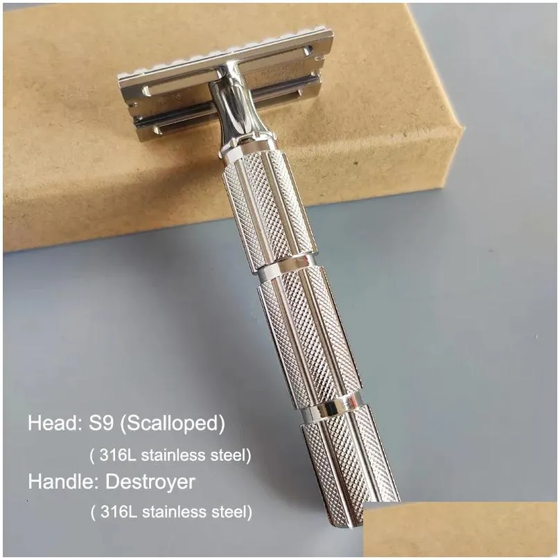 Razors & Blades Razors Blades Dscosmetic S9 316L Stainless Steel Double Edge Safety Razor 221119 Drop Delivery Health Beauty Shaving H Dhvd8