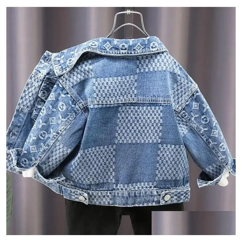 2023l kids designer jeans jacket blue baby boy girl spring Soft denim jackets children coat
