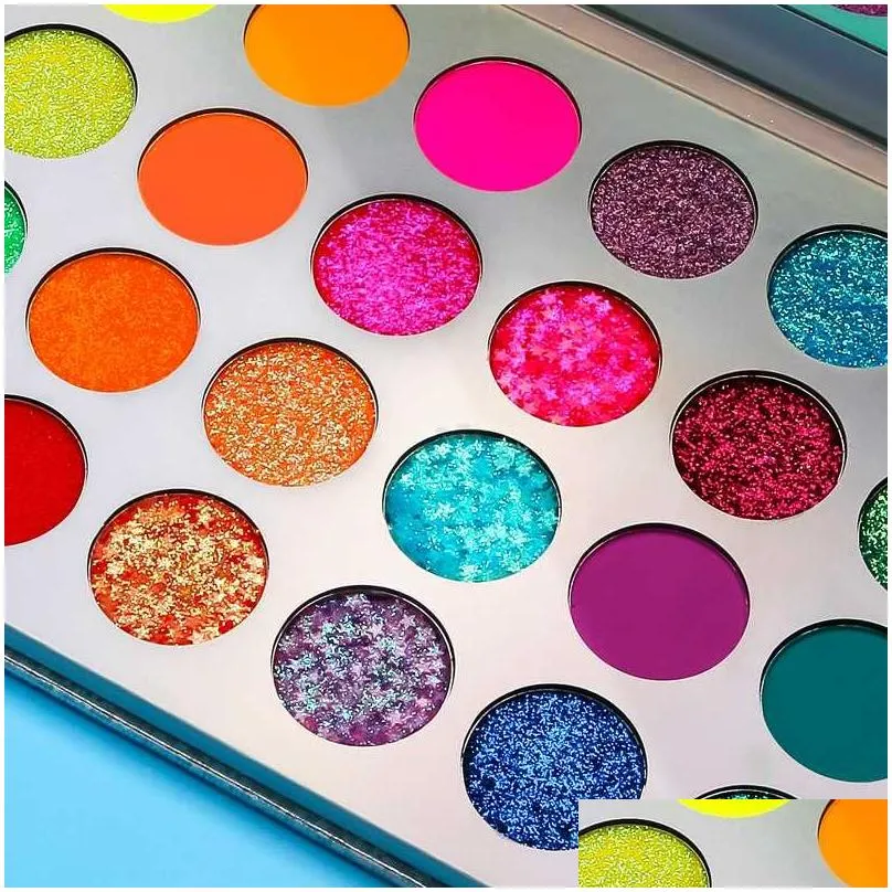 Eye Shadow 24 Colors Eyeshadow Palette Matte Sequins Glow Bright Eye Shadow Pigment Fluorescent Makeup Cosmetics Drop Delivery Health Dhx3M