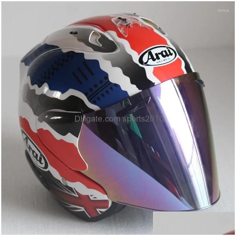 Motorcycle Helmets Motorcycle Helmets Open Face 3/4 Helmet Sz- 3 Oriental Dragon Cycling Dirt Racing And Kart Protective G Drop Delive Dhnjw