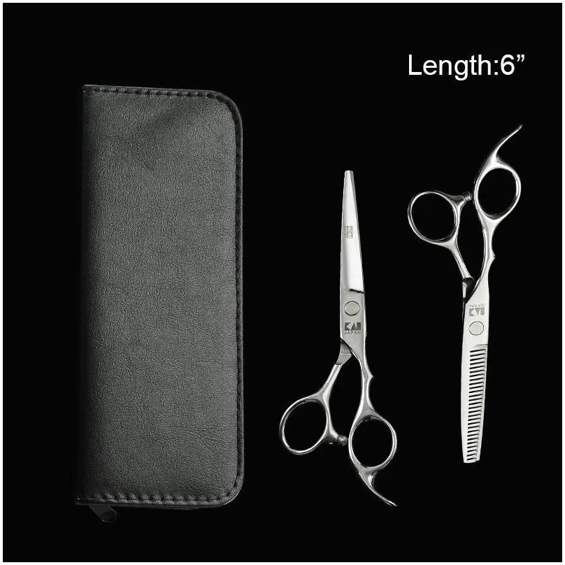 Hair Scissors Hairdressing Scissors 6/6.5/7/7.5/8 Cutting Thinning Shears Professional Hair Styling Tools For Salon Or Dogs Drop Deliv Dh6V7