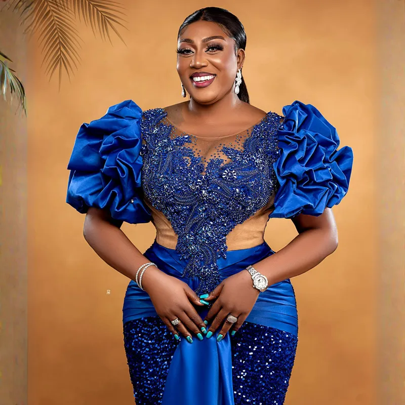 Vestido Azul Vestidos De Noche Plus Size De Talla Grande Vestido