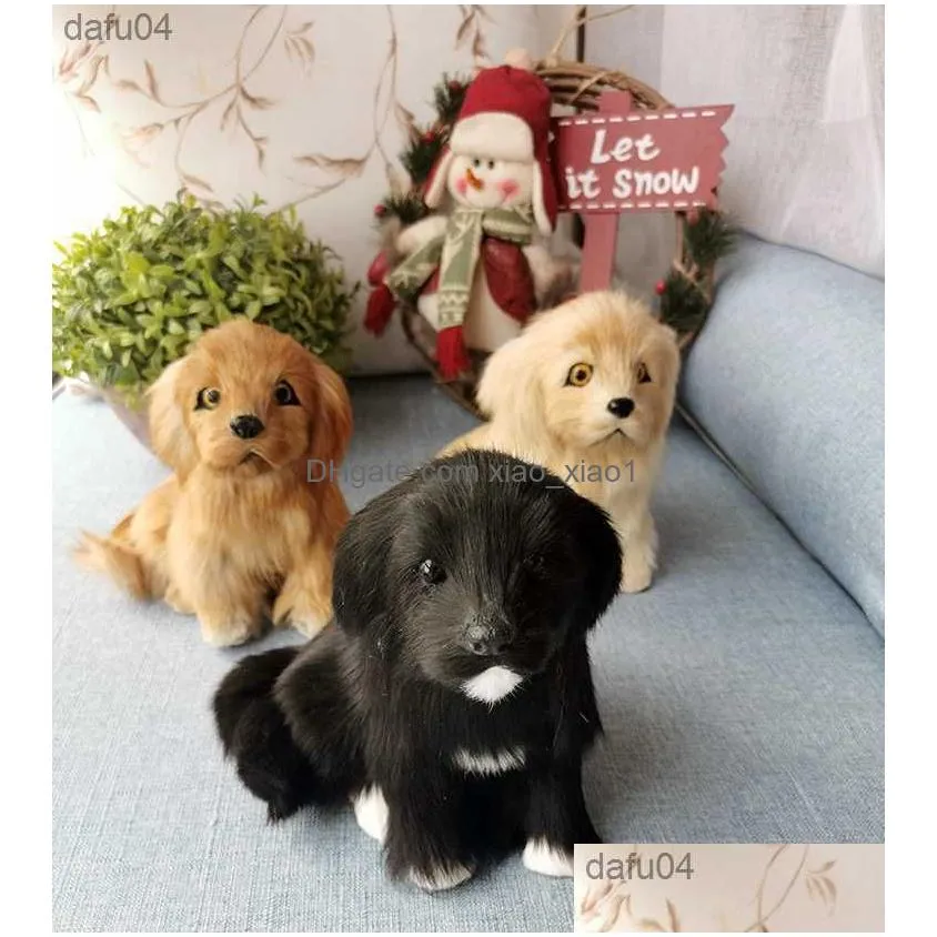 Other Home Decor Dolls Plush Toy Simation Dog Doll Realistic Puppy Animal Figurine Children Birthdaygift P Ography Props Supplies Dr Dhhyc