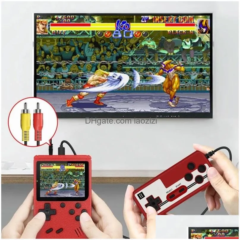 retro portable mini handheld video game console 8-bit 3.0 inch color lcd kids color game player built-in 400 games