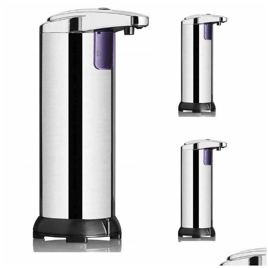 250ml Stainless Steel Automatic Soap Dispenser Infrared Sensor Soap Dispenser Touchless Sanitizer Dispenser For Bathroom Kitchen