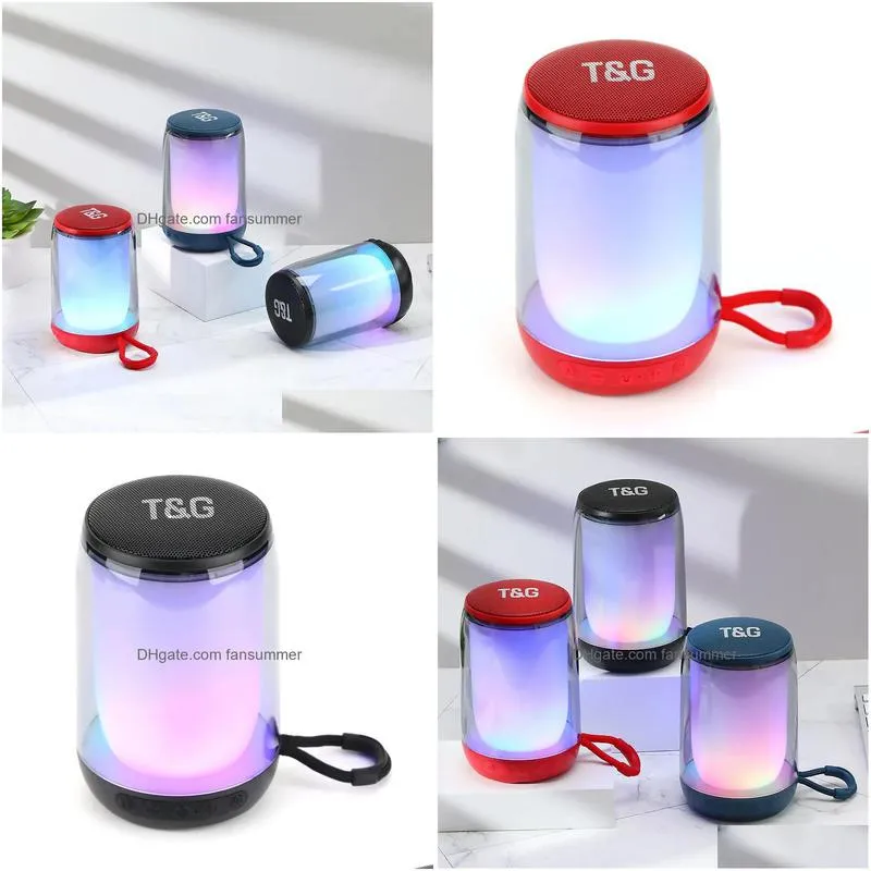 Tg346 Bluetooth Speaker Cool Colorf Fl-Sn Led Ambience Light Card Desktop Computer Bass Drop Delivery Dhb4A