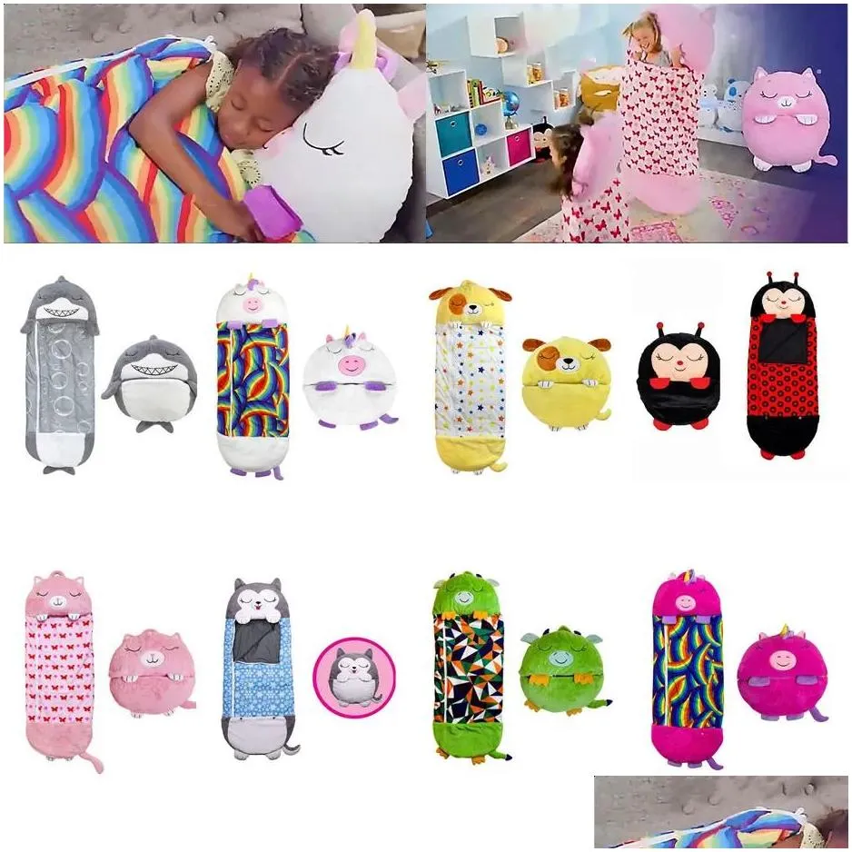 Sleeping Bags Bag Kids Cartoon Sleepsacks Children s Plush Doll Pillow Boys Girls Baby Animal Sleep Sack For Birthday 231218