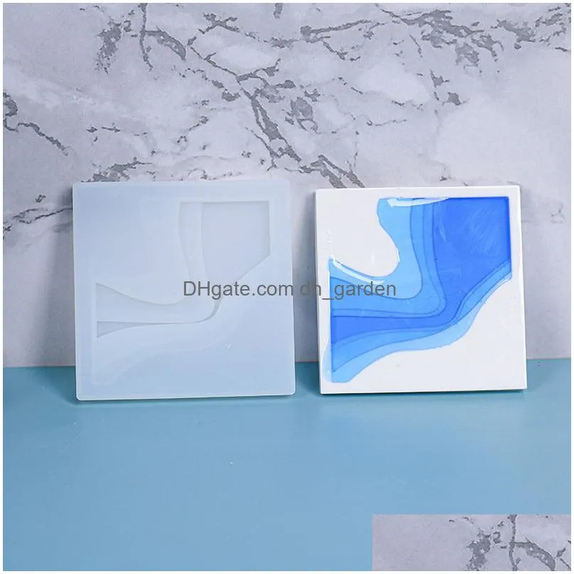 Molds Resin Molds For Coasters Tetragonal Island Sile Mold Casting Epoxy Uv Square Coaster Diy Craft Home Drop Delivery Jewe Dhgarden Dhfv5