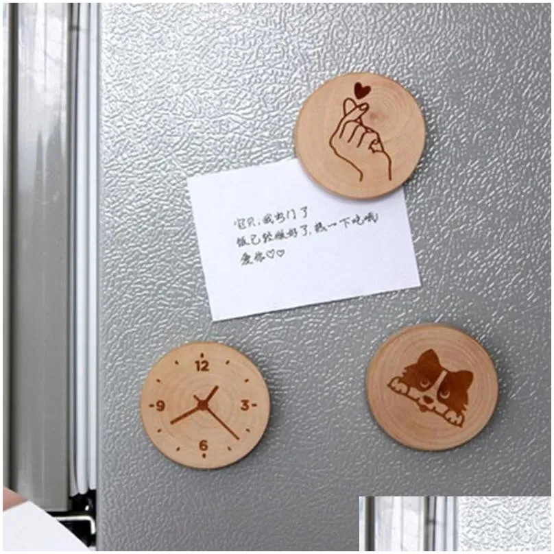 can customize engraving logo blank diy wood round bottle opener coaster fridge refrigerator magnet decoration 0701