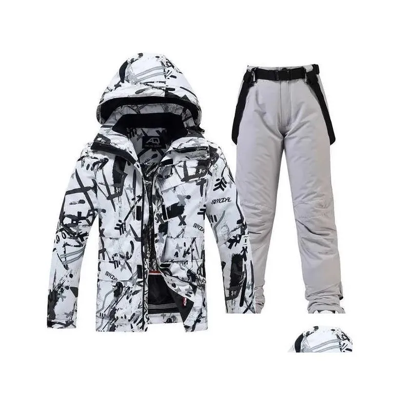 Other Sporting Goods -30 New Fashion Men`s and Women`s Ice Snow Suit Wear Waterproof Winter Costumes Snowboarding Clothing Ski Jackets + Strap Pants