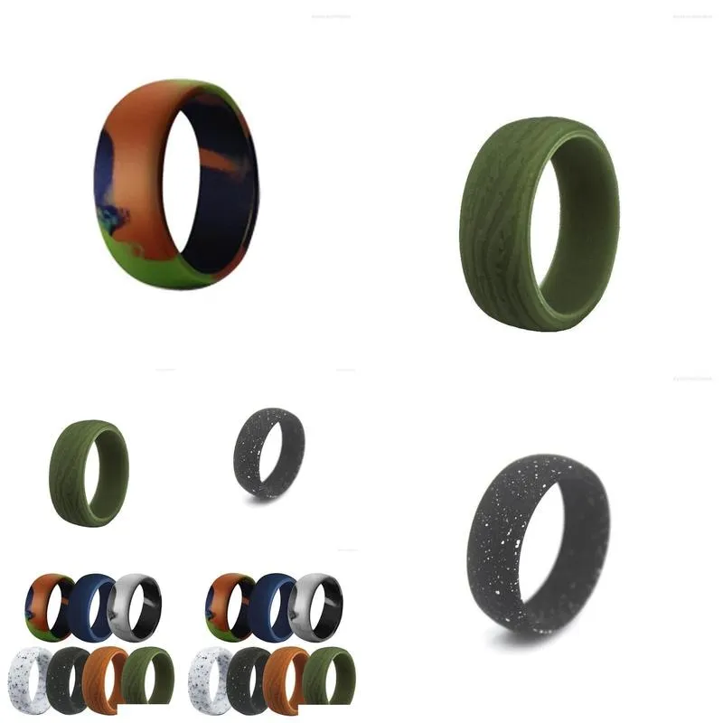cluster rings camouflage silicone ring women man wedding rubber bands sport hypoallergenic office finger size 7 8 9 10 14