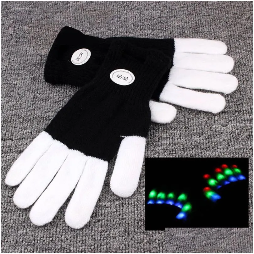 Outdoor Games 7 Modes Color Changing Flashinges Led Glove For concert Party Halloween Christma Fingers Flashing Glowing Finger Light glowing