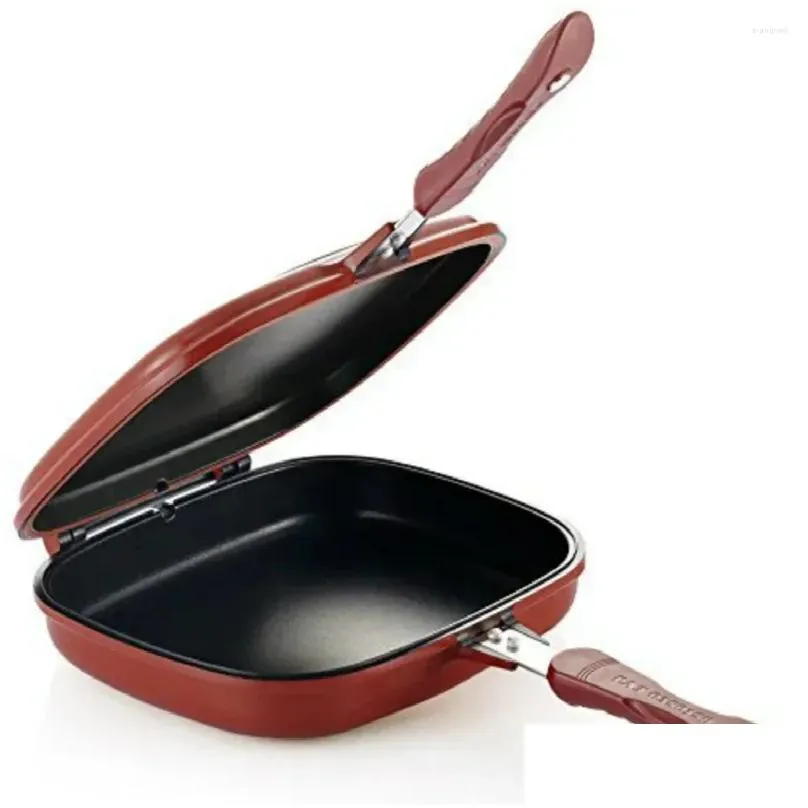 Pans Double Sided Grill Frying Pan Skillet Durable Nonstick Baking Tray Wok Cooking Pots Utensils Kitchen Accessories