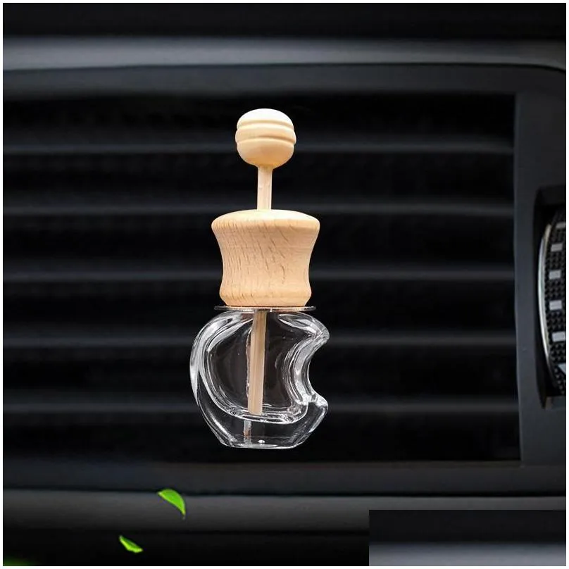 car perfume bottles empty with clip wood stick essential oils diffusers air conditioner vent clips automobile air freshener glass bottle cars