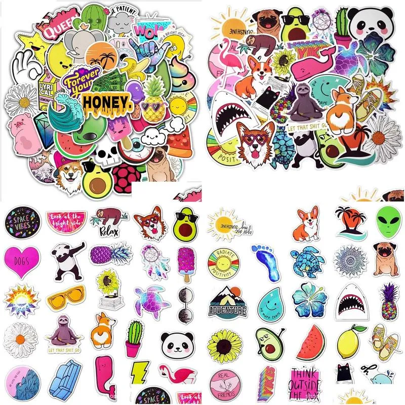 Car Stickers 50Pcs Puppy Kirky Diy Sticker Lot Cute Animal Posters Iti Skateboard Snowboard Laptop Lage Motorcycle Home Decal Gifts Fo Dhu6R