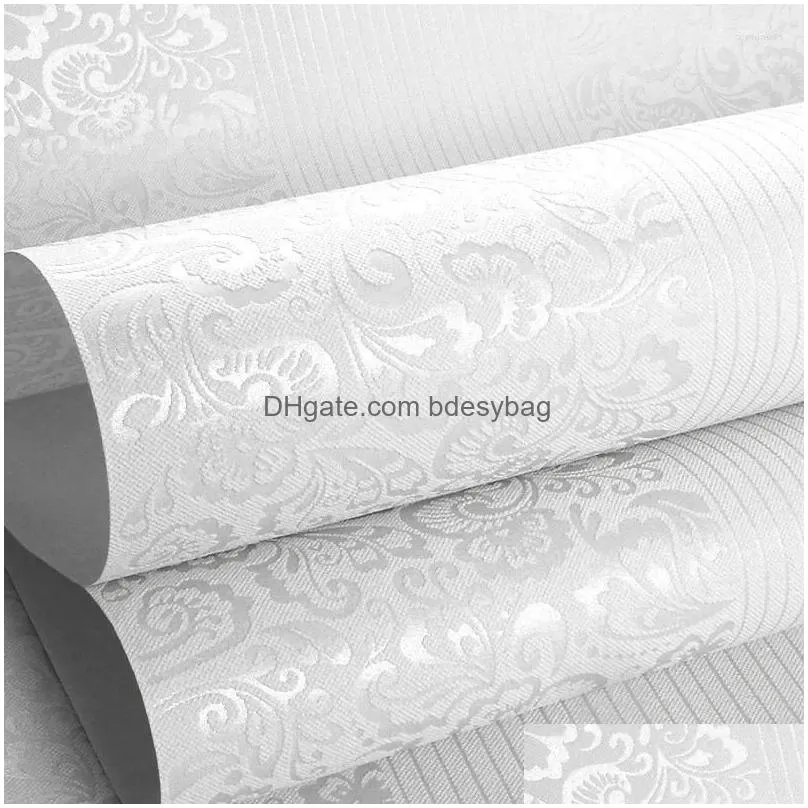 Wallpapers Wallpapers 3D Three-Nsional Living Room In The Current Bedroom White Non-Woven Wallpaper European Style Tv Background Wall Dhlo3