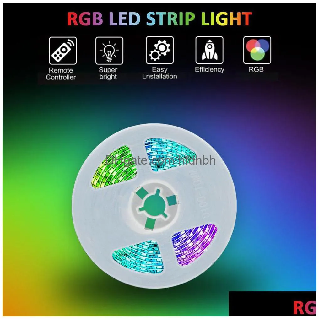 rgb led strip lights bluetooth smd 5050 smart timing led rope light strips kits with 44 key rf remote controller 12v 5a adapter