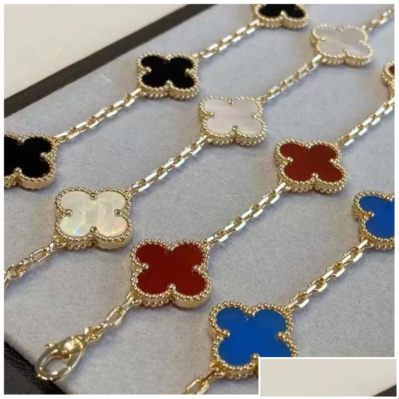 dupe  bracelets not anklets for women four-leaf clover style gold rosegold silver chainswith box