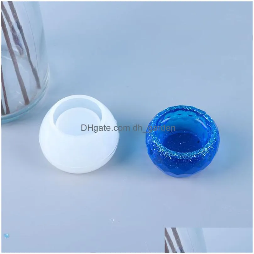 Molds Resin Sile Mold Faceted Round Bowl Flexible Epoxy Mod Diy Crafts Jewely Dish Drop Delivery Jewelry Jewelry Tools Equipm Dhgarden Dh26E