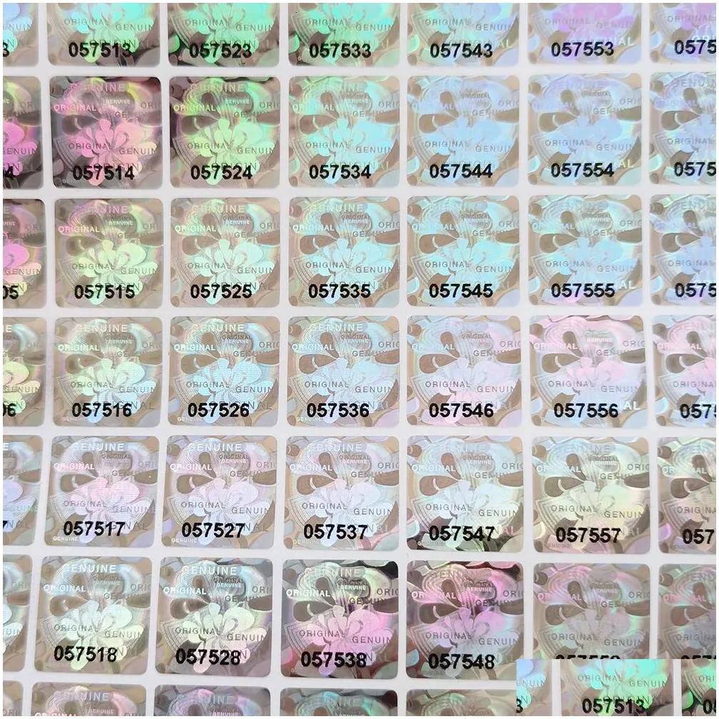 wholesale adhesive stickers hologram tamper proof warranty void original security labels unique serial number 2000pcs 15mmx15mm 230627