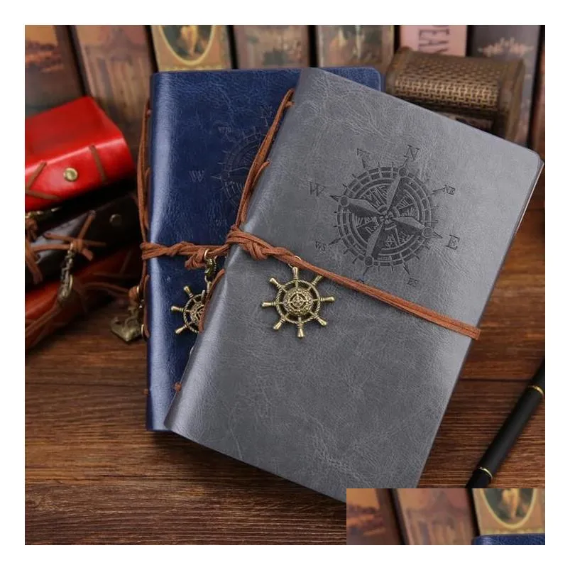 wholesale vintage garden travel diary books kraft papers journal notebook spiral pirate notepads school student classical books