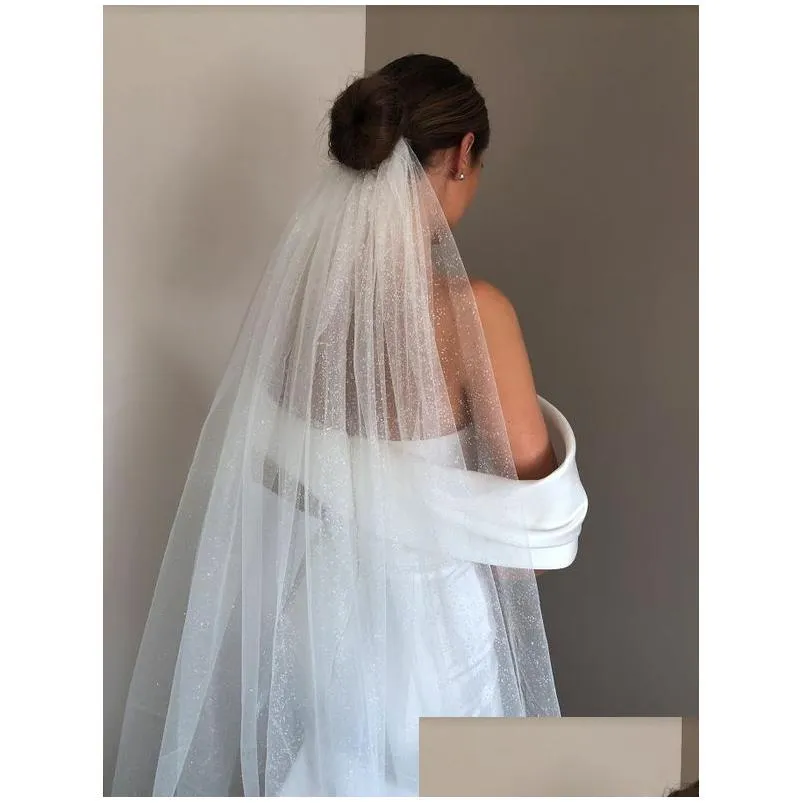 Bridal Veils 3 Meters Sparkle Tle Bridal Veil Long Bling Luxury Wedding Veils Accessories Cathedral Length In Stock 1 Tier Drop Delive Dhtav