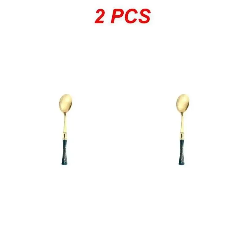 Spoons 1/2PCS Ice Cream Stirring Spoon Gold Smooth Edges Mirror Polishing Not Easy Oxidize -grade Kitchen Gadgets