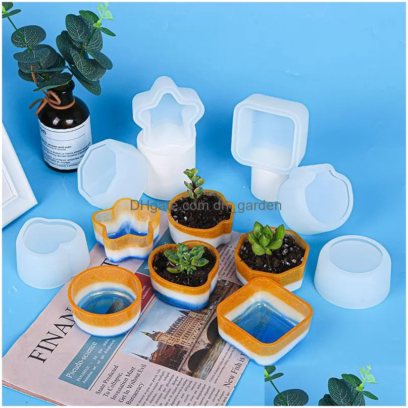 Molds Sile Plant Pot Molds Cactus Succent Flower Planter Epoxy Resin Casting Mods Diy Arts Drop Delivery Jewelry Jewelry Tool Dhgarden Dhekl